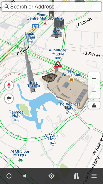 Smart drive map view screen