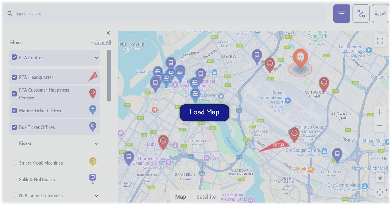 RTA map